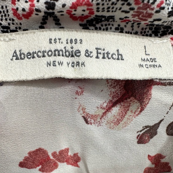 Abercrombie & Fitch 🌸🌺 BEAUTIFUL Floral Top Blouse Sheer size Large - Picture 10 of 12